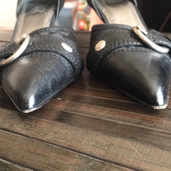 🚨B2G1 COACH Black & Chrome Coach Signature Monogram Heels(Vintage) - Picture 10 of 12